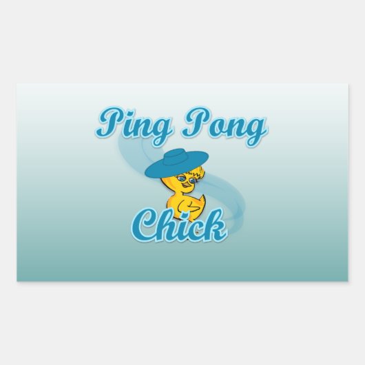 Sticker Rectangulaire Ping Pong Chic #3 (Devant)