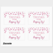 Sticker Rectangulaire Pink Confetti Merci pour Popping By (Feuille)