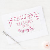 Sticker Rectangulaire Pink Confetti Merci pour Popping By (Enveloppe)