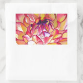 Sticker Rectangulaire Pink Dahlia fleurs aquarelle art (Sac)