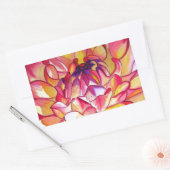 Sticker Rectangulaire Pink Dahlia fleurs aquarelle art (Enveloppe)