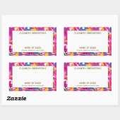 Sticker Rectangulaire Pink Disco Thème Auteur Signature Plaque (Feuille)