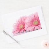 Sticker Rectangulaire Pink Gerbera Daisies Elegant Photo (Enveloppe)