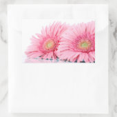 Sticker Rectangulaire Pink Gerbera Daisies Elegant Photo (Sac)