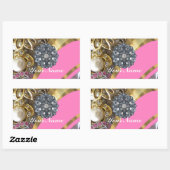 Sticker Rectangulaire Pink & gold bling (Feuille)