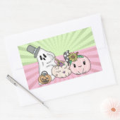 Sticker Rectangulaire Pink Halloween Boo Ghosts et Citrouilles (Enveloppe)
