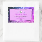 Sticker Rectangulaire Pink Purple Blue Ombre Parties scintillant Logo Ét (Sac)
