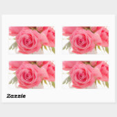 Sticker Rectangulaire Pink roses | mothersday | birthday | (Feuille)