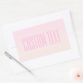 Sticker Rectangulaire Pink to Peach Sunset Ombre avec texte personnalisa (Enveloppe)