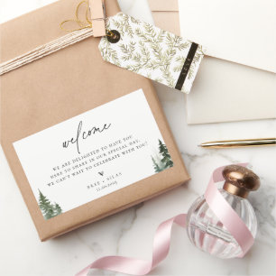 Sticker Rectangulaire Pins de Forêt Sauvage Bienvenue