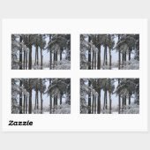 Sticker Rectangulaire Pins neigeux en lumière bleue — (Feuille)