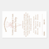 Sticker Rectangulaire Piping Bag Bakery Ingredients & Allergy Food Label (Devant)