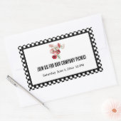 Sticker Rectangulaire Pique-nique d'entreprise Black and White Retro Che (Enveloppe)