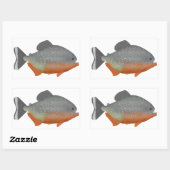 Sticker Rectangulaire Piranha (Feuille)