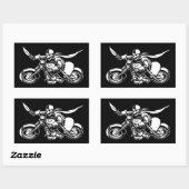 Sticker Rectangulaire Pirate de route -bw (Feuille)
