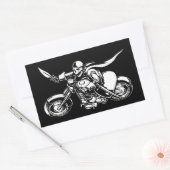 Sticker Rectangulaire Pirate de route -bw (Enveloppe)