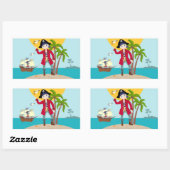 Sticker Rectangulaire Pirate kid birthday (Feuille)