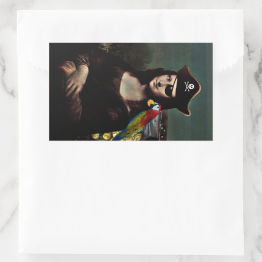 Sticker Rectangulaire Pirate Mona Lisa with Eye Patch (Sac)