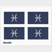 Sticker Rectangulaire Pisces Zodiac on Blue Carbon Fiber (Feuille)