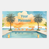 Sticker Rectangulaire Piscine d'eau fête d'été (Devant)