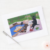 Sticker Rectangulaire Piscine Party Labradors 2 Painting (Enveloppe)