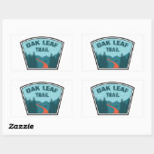 Sticker Rectangulaire Piste de feuilles de chêne (Feuille)