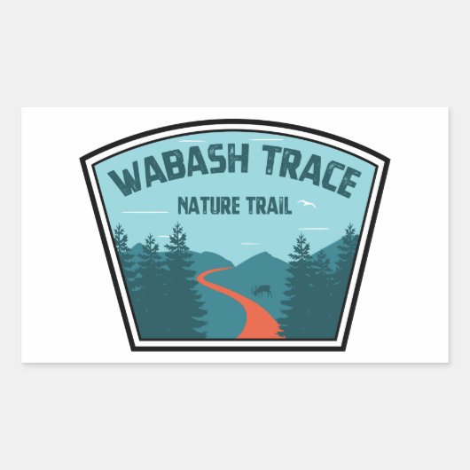 Sticker Rectangulaire Piste naturelle de Wabash Trace (Devant)