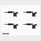 Sticker Rectangulaire pistolet de tatouage (Feuille)