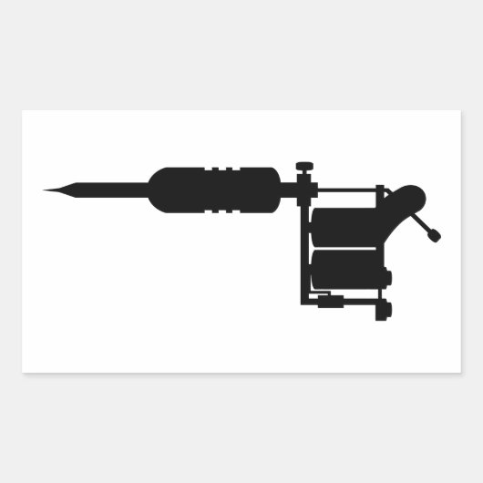 Sticker Rectangulaire pistolet de tatouage (Devant)