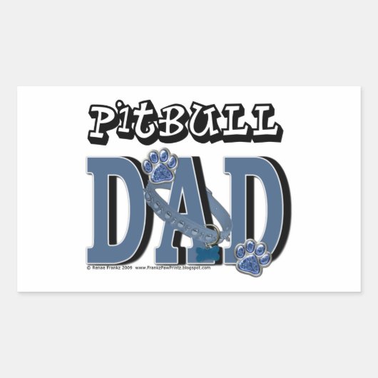 Sticker Rectangulaire Pitbull DAD (Devant)