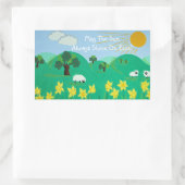 Sticker Rectangulaire pittoresque illustration amusante de mouton mignon (Sac)