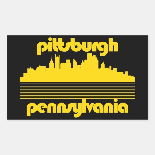 Sticker Rectangulaire Pittsburgh Pennsylvanie (Devant)