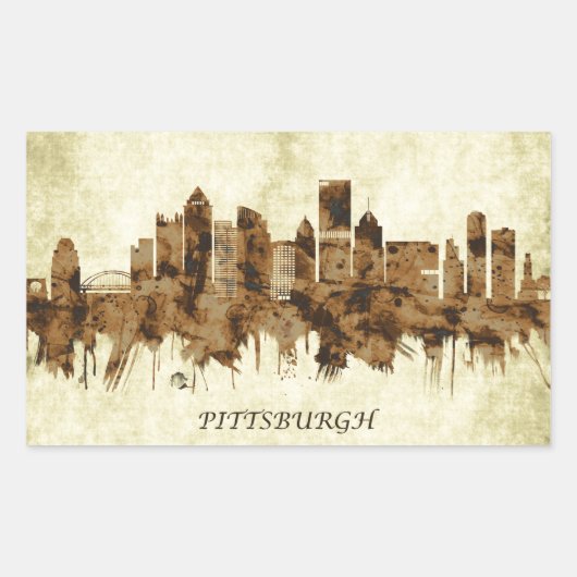 Sticker Rectangulaire Pittsburgh Pennsylvanie (Devant)