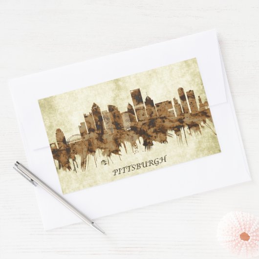 Sticker Rectangulaire Pittsburgh Pennsylvanie (Enveloppe)