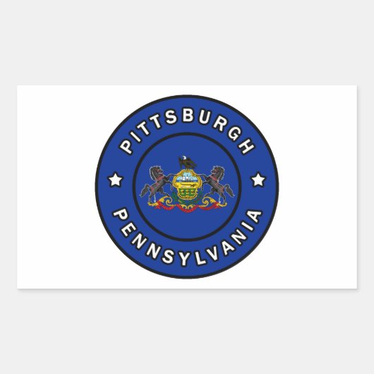 Sticker Rectangulaire Pittsburgh Pennsylvanie (Devant)