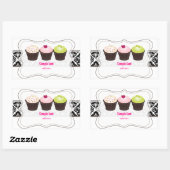 Sticker Rectangulaire PixDezines couleurs diy, cupcake (Feuille)