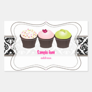 Sticker Rectangulaire PixDezines couleurs diy, cupcake