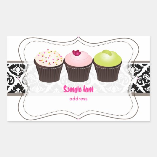 Sticker Rectangulaire PixDezines couleurs diy, cupcake (Devant)