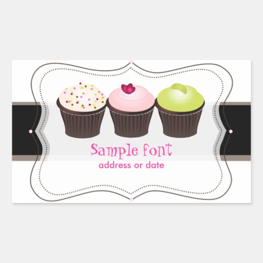 Sticker Rectangulaire PixDezines do-it-yourself couleurs, cupcake (Devant)