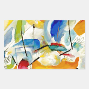 Sticker Rectangulaire PixDezines Kandinsky 1913 Bataille Navale Improv 3