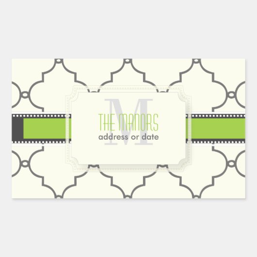 Sticker Rectangulaire PixDezines trellis marocain/do-it-yourself couleur (Devant)
