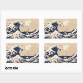 Sticker Rectangulaire Pixel Tsunami 8 bits Pixel Art (Feuille)