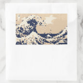 Sticker Rectangulaire Pixel Tsunami 8 bits Pixel Art (Sac)