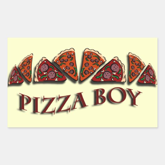 Sticker Rectangulaire Pizza Boy (Devant)