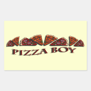 Sticker Rectangulaire Pizza Boy