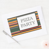 Sticker Rectangulaire pizza fête rayures (Enveloppe)