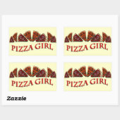 Sticker Rectangulaire Pizza Girl (Feuille)