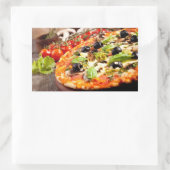 Sticker Rectangulaire pizza italienne fraîche (Sac)