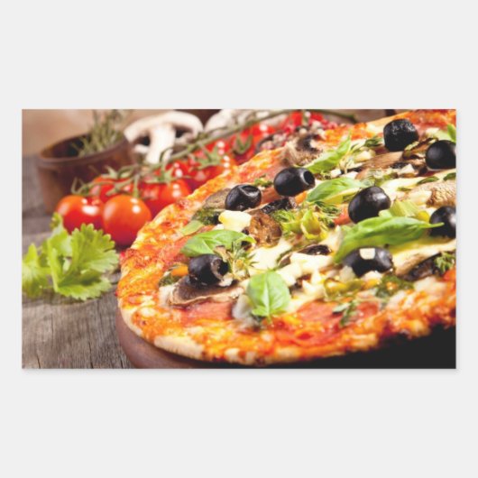 Sticker Rectangulaire pizza italienne fraîche (Devant)