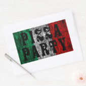 Sticker Rectangulaire pizza party (drapeau italien) (Enveloppe)
